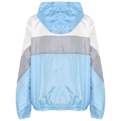 A2Z 4 Kids Girls Boys Windbreaker Waterproof Sky Blue Raincoat Jackets Contrast Panels Shower Resistant Lightweight Hooded Coat For Unisex New Age 5-13 Years