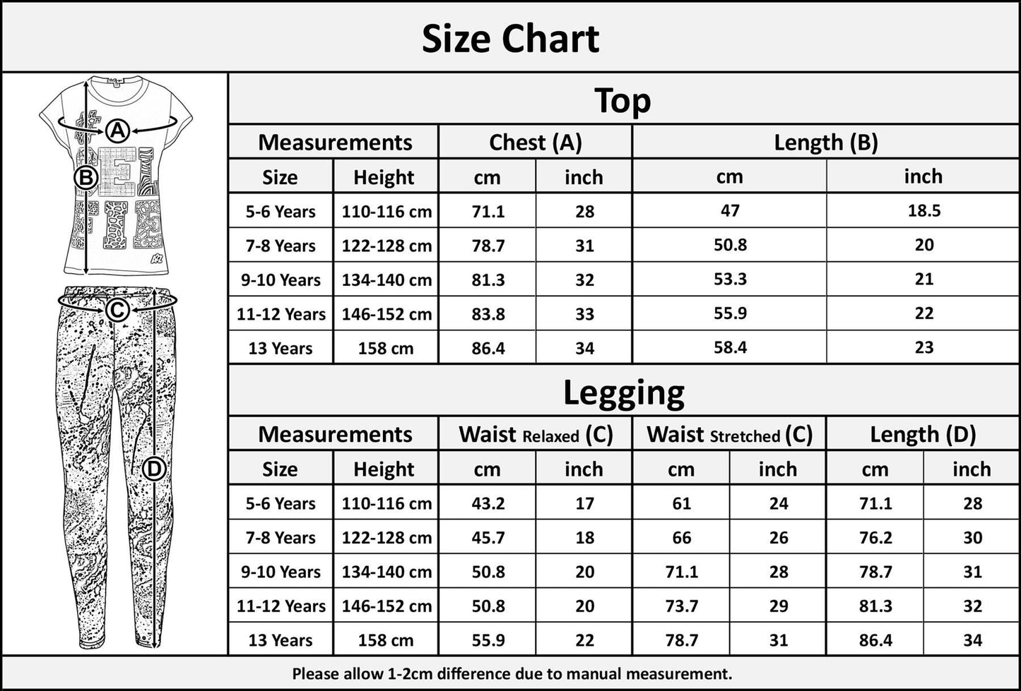 Girls Tops Kids Selfie Print Trendy T Shirt Top & Fashion Legging Set 7-13 Years
