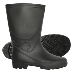 A2Z Mens Waterproof PVC Rainboot Durable Anti-Slip Dark Grey Wellies for Outdoor