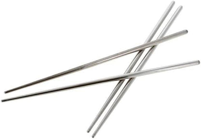 A2Z Stainless Steel Chopsticks 8 Pair Set Reusable Dining Utensils Silver