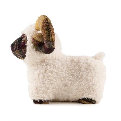 A2Z 1kg Weighted Sheep Door Stopper Plush Novelty Tartan Animal Home Decoration