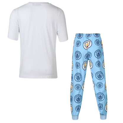 Kids Boys PJS Pyjama Set Manchester City Short Sleeve Officially Licensed Sets