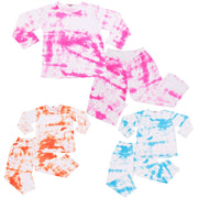 A2Z 4 Kids Girls Colour Tie Dye Pyjamas Cosplay Loungewear PJs Childrens Gifts 2 Piece Set Lounge Suit for Children Unisex Top Bottom Pyjamas Loungewear Dress Up Attire Gifts for Girls Age 5-13 years