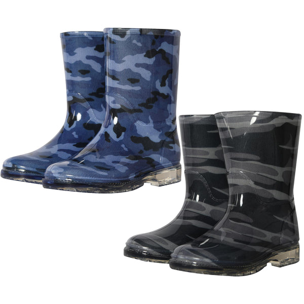 A2Z 4 Kids Boys Camouflage PVC Rain Boots Waterproof Mid-Calf Anti-Slip Wellies