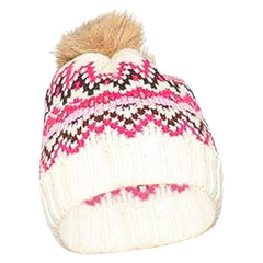 A2Z 4 Kids Girls Hats Fairisle Knitted Pom Pom  Winter Warm Cozy Beanie Hats