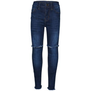 Kids Girls Stretchy Ripped Jeans Denim Skinny Fashion Frayed Pant Jegging 3-13 Y