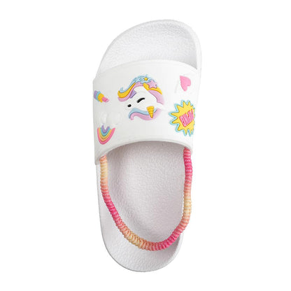 Girls EVA Sliders Heart & Unicorn Print Slip-On Summer Holiday Beach Pool Slides