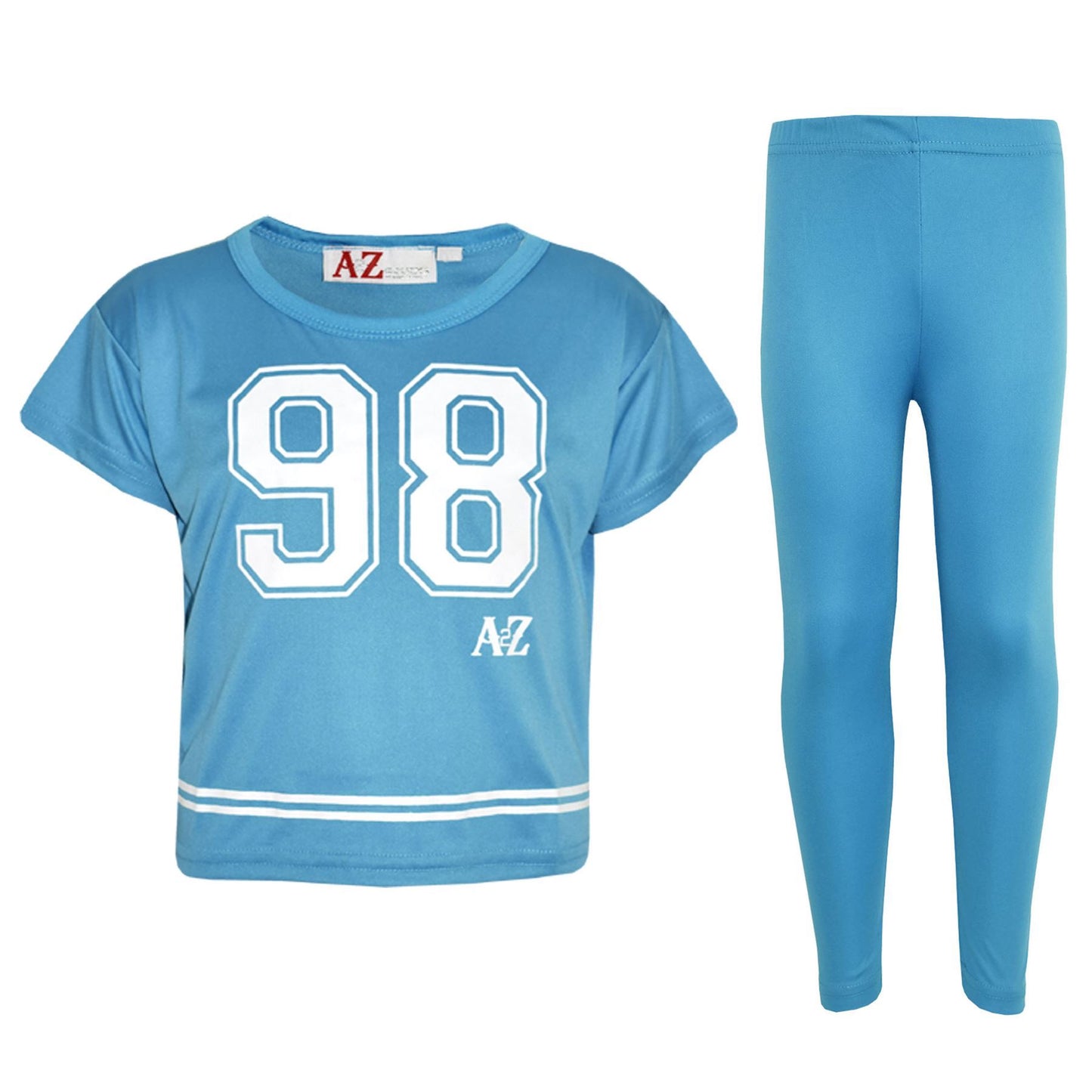 A2Z4Kids Girls Top Kids 98 Print Stylish Crop Top & Fashion Legging Set Age5-13Y