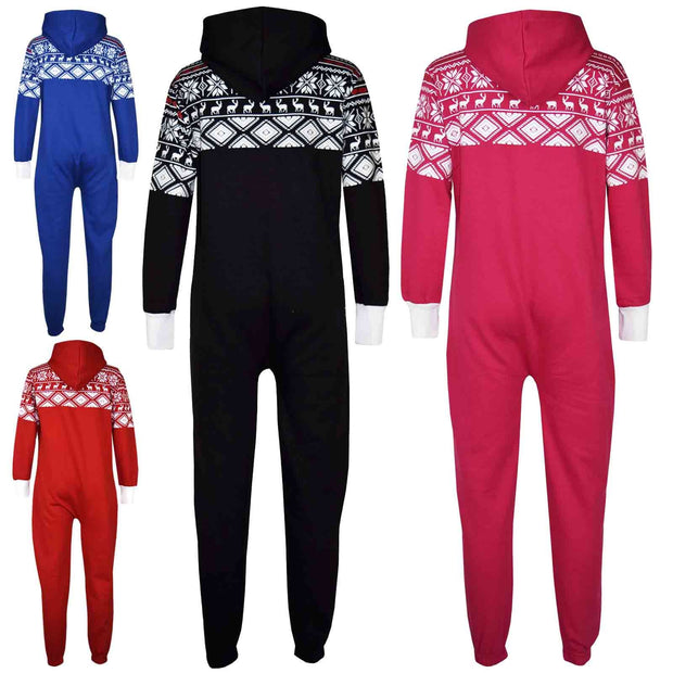 A2Z 4 Kids Girls Boys Novelty Christmas Snowman Print Fleece Onesie All In One Jumpsuit Attire Age 5-13 Years