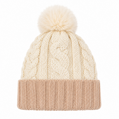 A2Z Ladies Hats Cable Chunky Bobble Knit Pom Pom Winter Warm Cozy Women Caps