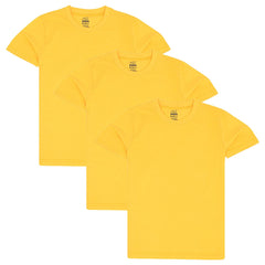 Kids Boys Girls Pack Of 3 T Shirts Plain Summer Fashion Soft Feel Tank Top Tees