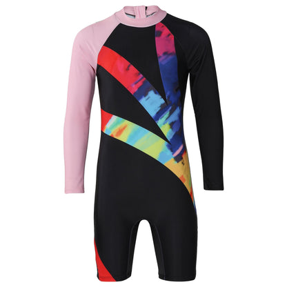 Kids Girls Rainbow Swimsuit Surfing Diving Comfortable Quick Dry Swimwear Suit