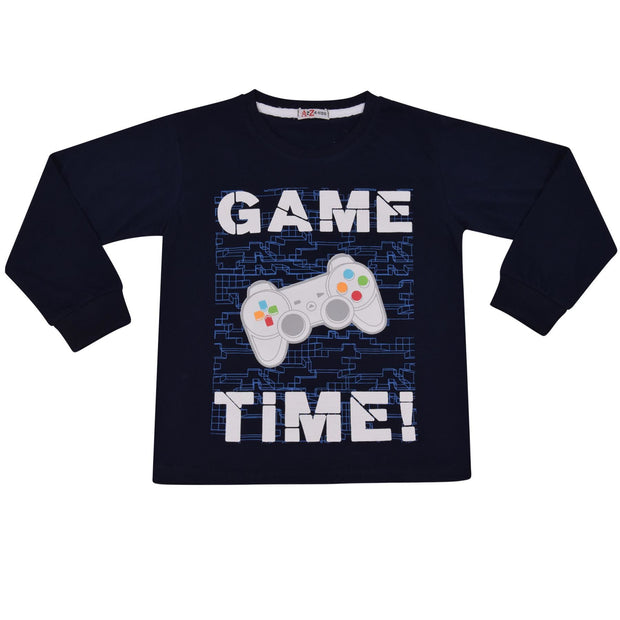 A2Z 4 Kids Game Time Navy Pyjama Set Contrast Colour PJS Matching Top Bottom Pyjamas Comfy Loungewear Dress Up Outfit Set Gifts for Children Girls & Boys Age 5-13 years - A2Z 4 Kids