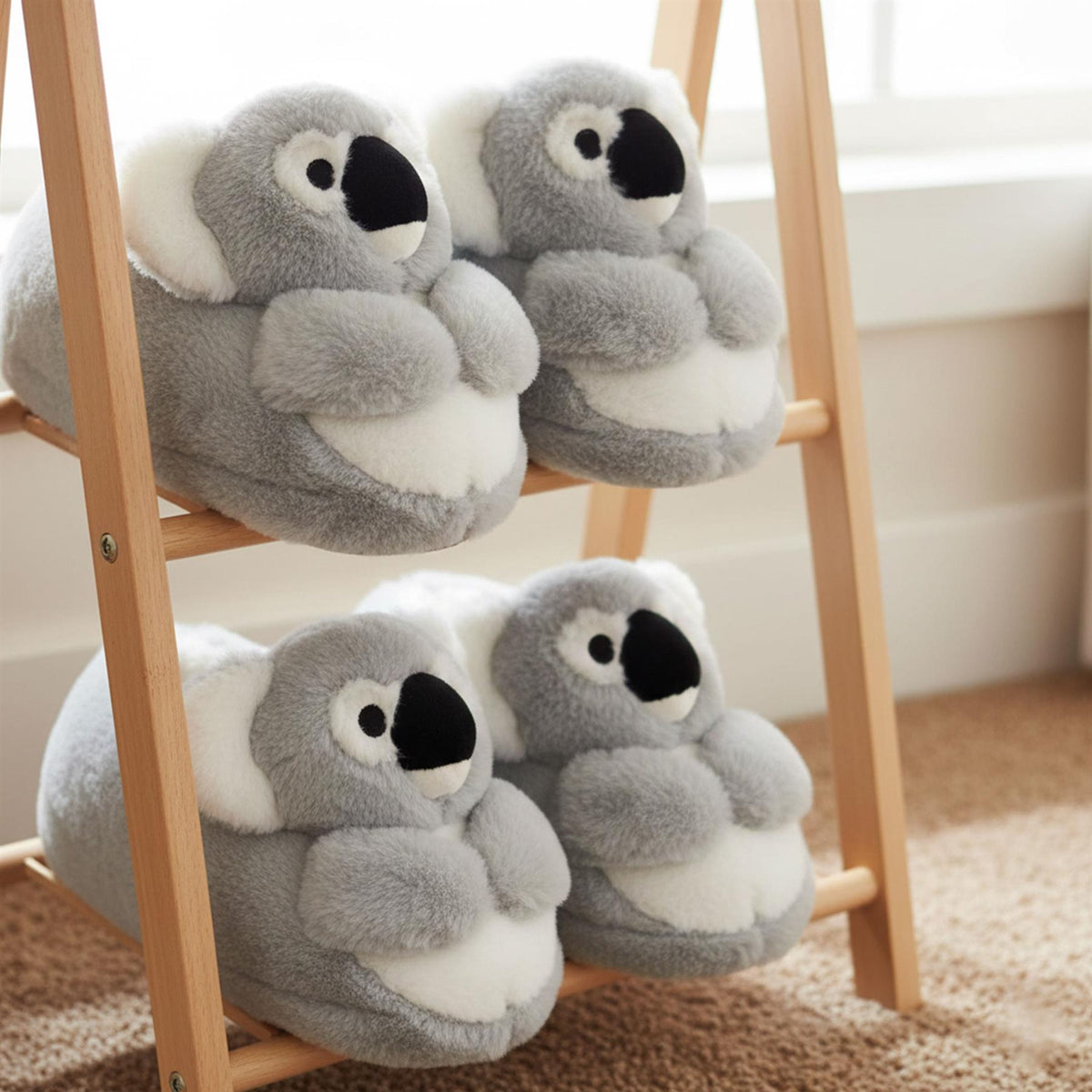 A2Z 4 Kids Boys Girls Cute Animal Slippers Non-Slip Winter Plush Warm Baby Shoes