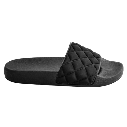 Womens Open Toe Quilt Effect Slipper Slip-On Casual Summer Mule Sandal Sliders
