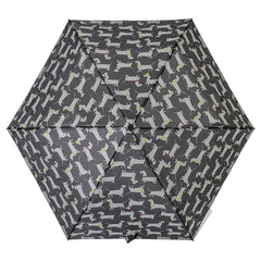 Ladies Supermini Folding Umbrella Sausage Dog AOP Lightweigh 50cm Compact Brolly