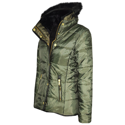 Kids  Girls Padded Puffer Quilted Coat Faux Fur Collar For  Girls Age 3-13 Years