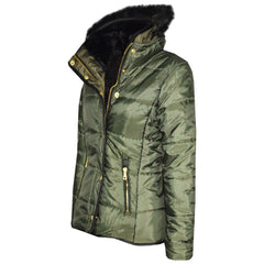 Kids  Girls Padded Puffer Quilted Coat Faux Fur Collar For  Girls Age 3-13 Years