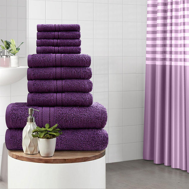 Luxurious 10 Piece Towel Bale Set 2x Bath Towels (66x118cm) 4x Soft and Absorbent Hand Towels (51x81cm) and 4x Cozy Face Towels (30x30cm) 500 GSM 100% Cotton Towels Available in 1 Pack adn 2 Pack Options - A2Z 4 Kids