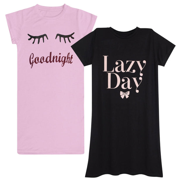 A2Z Ladies Night Dress Nightgown Sleepwear Nightie Short Sleeve Nightwear Nighty for Women S,M,L,XL,2XL - A2Z 4 Kids