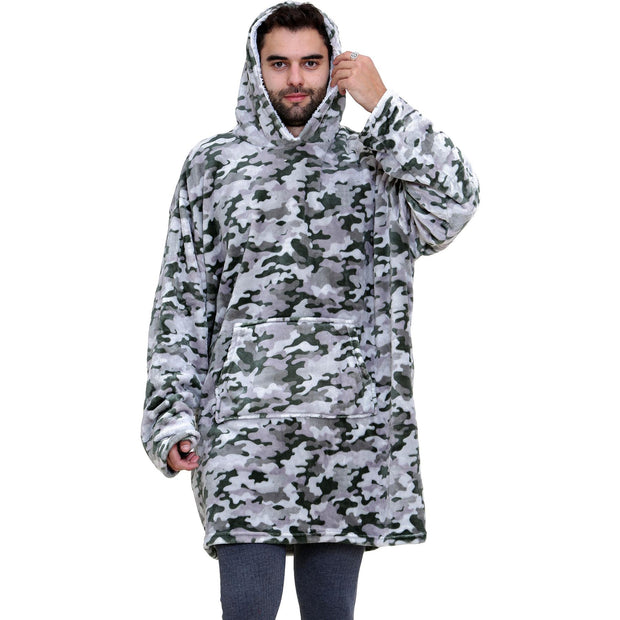A2Z Unisex Mens Ladies Oversized Kangaroo Pocket Hooded Animal Wearable Blanket