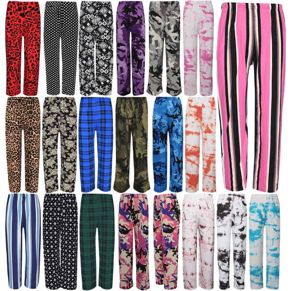 Kids Girls Palazzo Flared Wide Leg Pants Baggy Legging Loose Summer Trouser 7-13