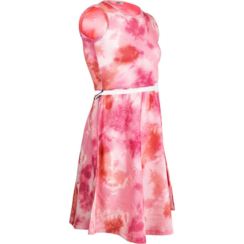Kids Girls Skater Sleeveless Dress Pink Tie Dye Print Skater Dresses 5-13 Years