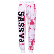 A2Z 4 Kids Girls Tracksuit Designer's Tie Dye Sassy Print Fleece Pink Hooded Crop Top Bottom Jogging Suit Joggers Age 5 6 7 8 9 10 11 12 13 Years