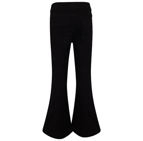 Kids Girls Denim Jeans Comfort Stretchy Flared Bell Bottom Ripped Fashion Pants