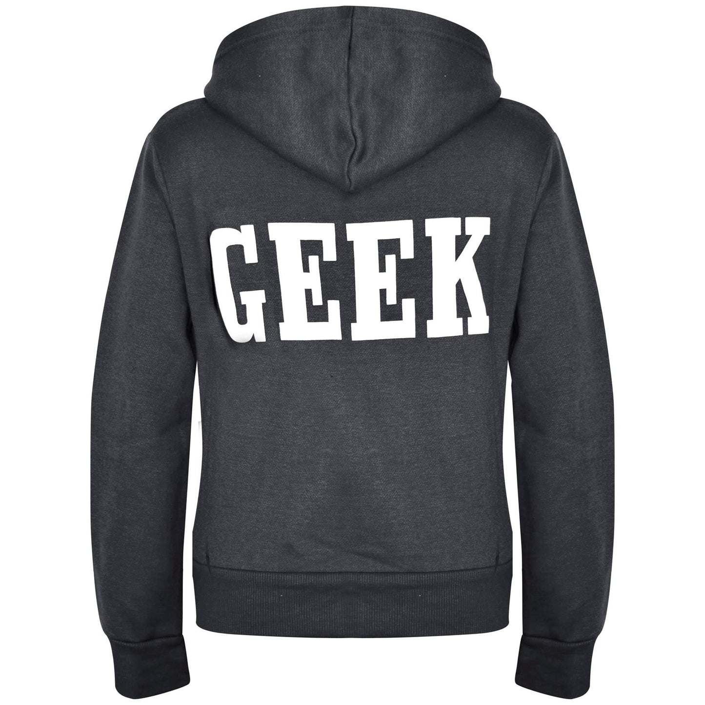 Kids Boys Girls Unisex Jackets Geek Print Fleece Zipper Hooded Hoodie Top Jacket