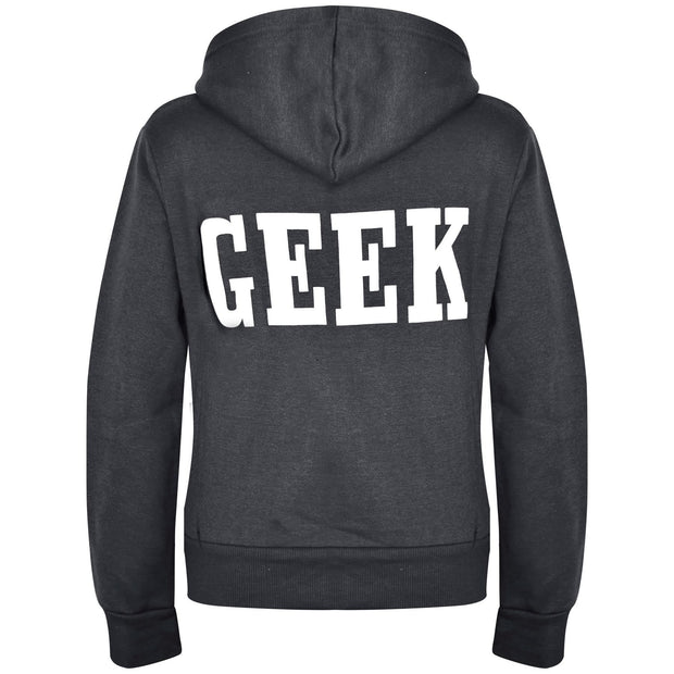 Kids Boys Girls Unisex Jackets Geek Print Fleece Zipper Hooded Hoodie Top Jacket