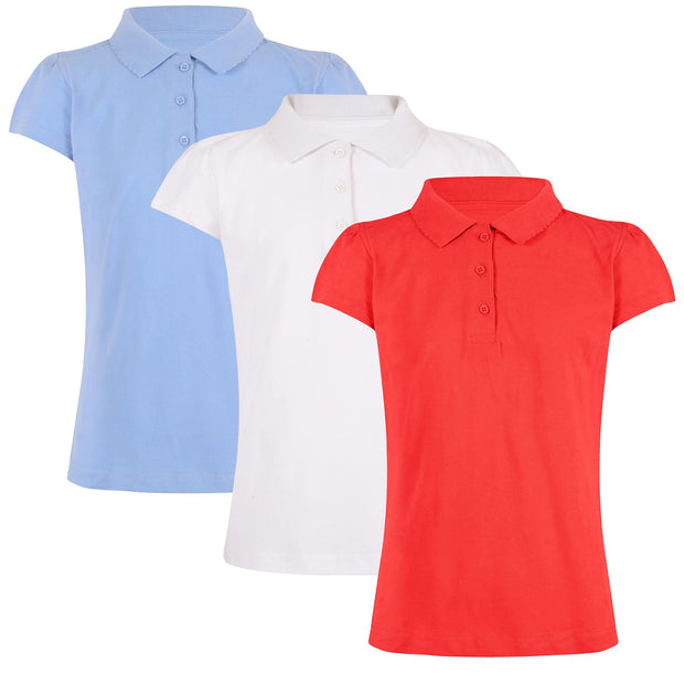 Kids Girls T Shirts Plain Polo Summer Fashion Soft Feel Tank Top 3-13 Yrs