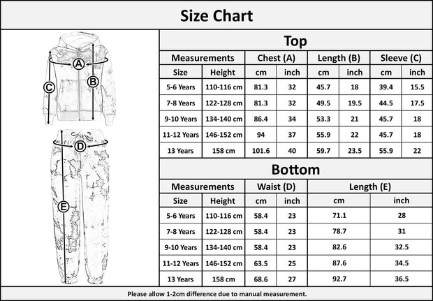 A2Z 4 Kids Girls Tracksuit Designer's Tie Dye Print Fleece Black Hooded Zip Up Hoodie & Bottom Jogging Suit Joggers Age 5 6 7 8 9 10 11 12 13 Years