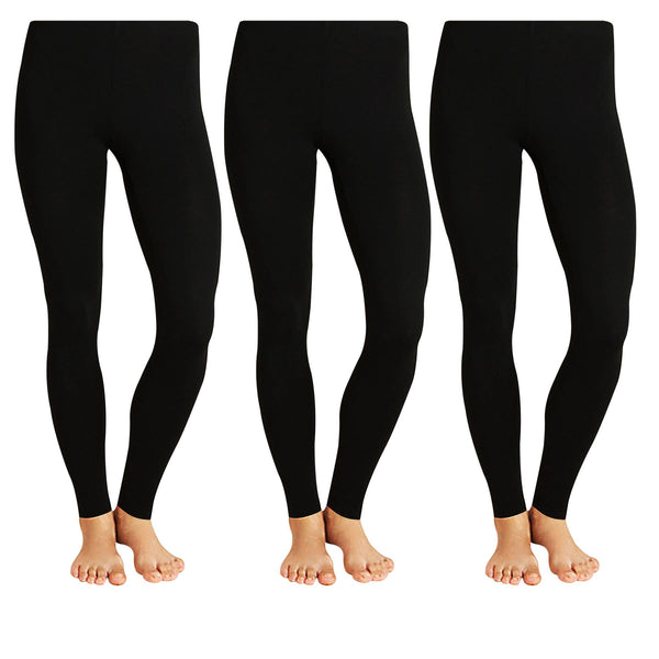 A2Z Ladies 3 Pack Thermal Legging Soft Teenager Girls High School Warm Leggings