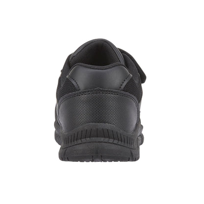 Kids Boys School Shoes Black Twin Strap Touch Fastening Trainers PU Grip Sole