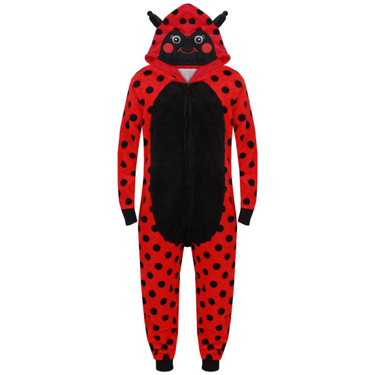 Kids Girls Boys A2Z Onesie One Piece Soft Fluffy Lady Bird Jumpsuit Costume 7-13