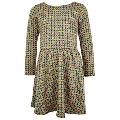 Kids Girls Skater Dress Long Sleeve Tweed Texture Flared Party Summer Dresses