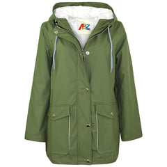 PU Raincoat Jacket Windbreaker Waterproof Parka Hooded Girls Boys Age 5-13 Years