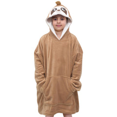 Kids Girls Boys Oversized Hoodie Snuggle Blanket Super Soft Warm Fleece 3-13 Yrs