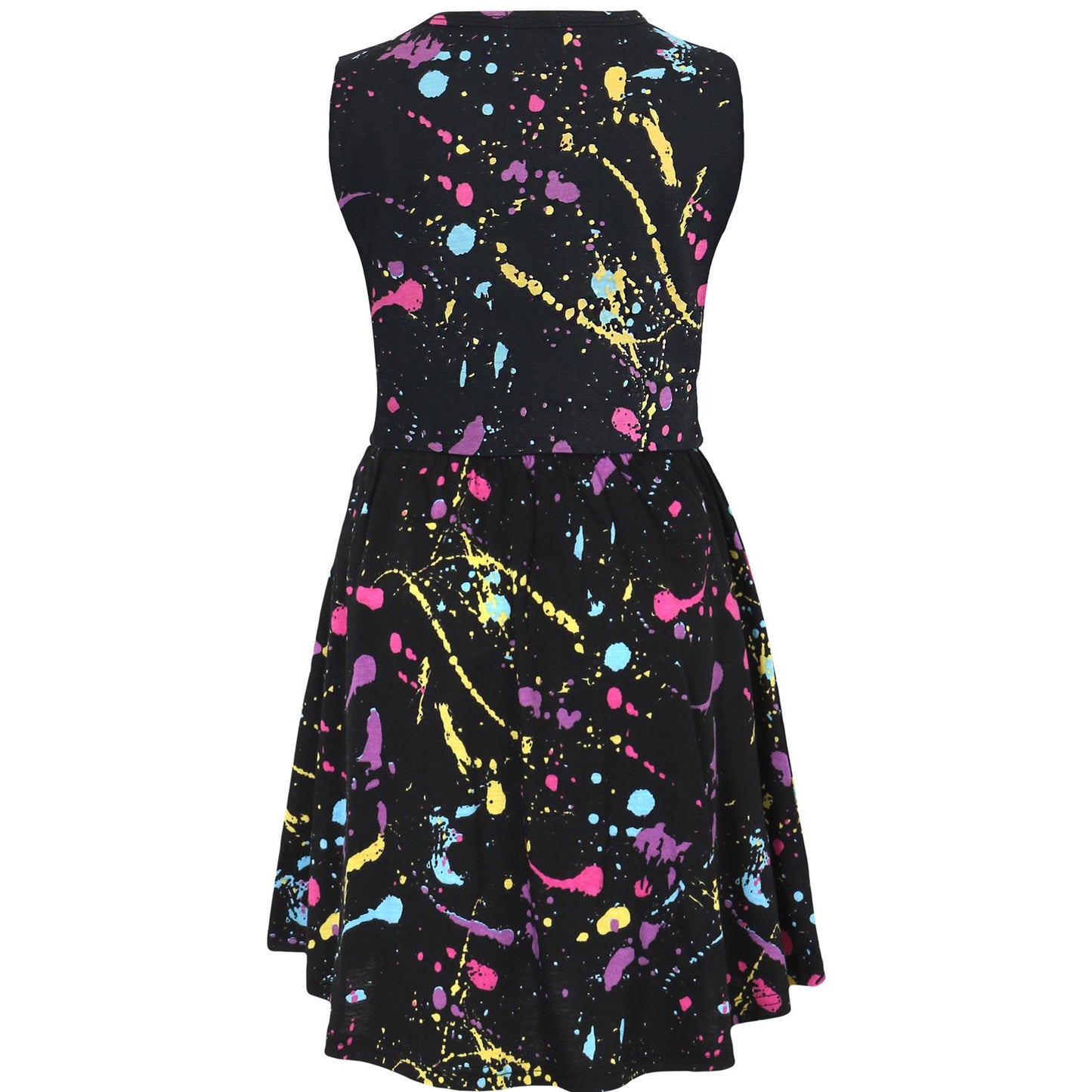 A2Z 4 Kids Girls Skater Dress Pastel Splash Print Fashion Party Top Summer Dresses New Age 5 6 7 8 9 10 11 12 13 Years