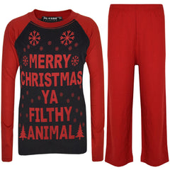 Kids Girls Boys PJ'S "YA FILTHY" Printed Christmas Pyjamas New Age 5-13 Years