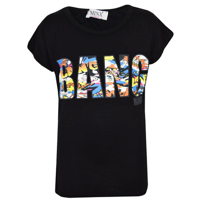 Kids Girls BANG Printed Comic Book Print Fashion Trendy Top New Age 7-13 Years