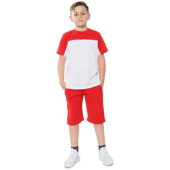 A2Z 4 Kids Boys T-shirt Top Shorts Set Camouflage Contrast Panel Top Outfit Sets