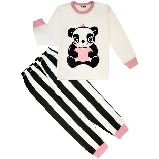 A2Z 4 Kids Girls Boys Christmas Pyjamas Children PJs 2 Piece Festive Set Panda Animal Santa Print Baby Pink Lounge Suit for Children Unisex Top Bottom Pyjamas Loungewear Gifts Age 2-3, 3-4, 5-6, 7-8, 9-10, 11-12 & 13 Years