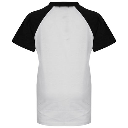Kids Raglan Style T Shirt Contrast Colour Short Sleeve Top Girls Boys Age 5-13 Y