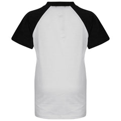 Kids Raglan Style T Shirt Contrast Colour Short Sleeve Top Girls Boys Age 5-13 Y