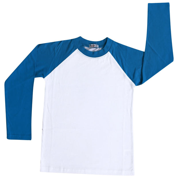 A2Z 4 Kids Raglan Style T Shirt Colour Contrast Blue Top Super Soft Comfy Loungewear Dress Up Gifts for Children Girls & Boys Age 5-13 Years - A2Z 4 Kids