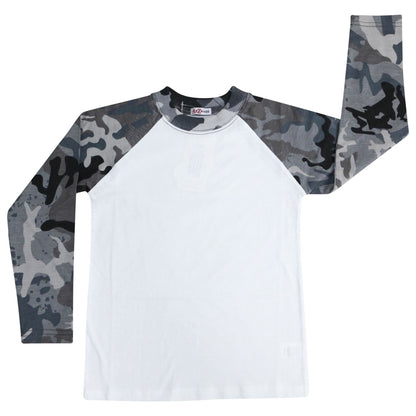 Kids Boys Girls T Shirts Plain Baseball Long Raglan Sleeves Sports Tees 2-13 Yrs