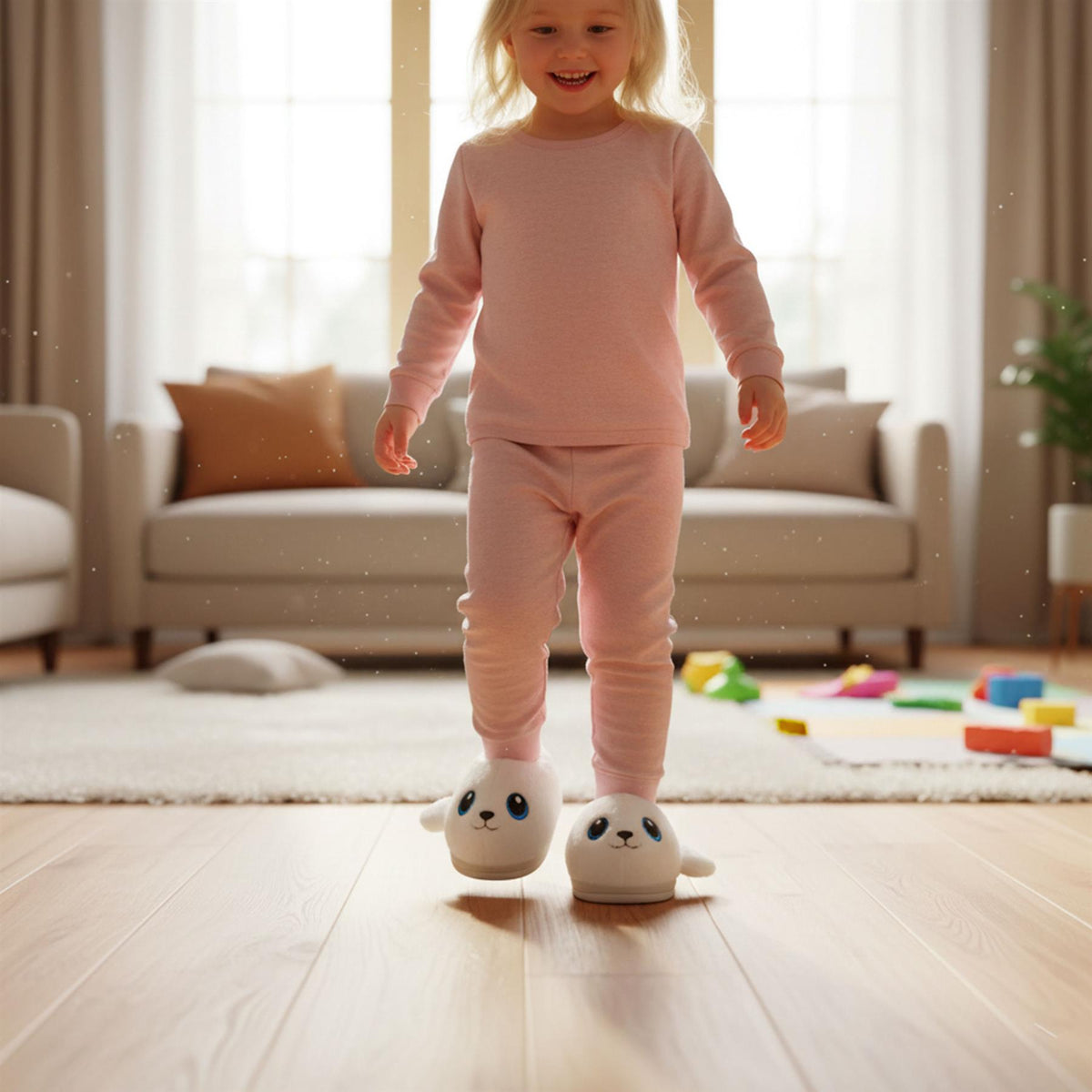 A2Z 4 Kids Boys Girls Cute Animal Slippers Non-Slip Winter Plush Warm Baby Shoes
