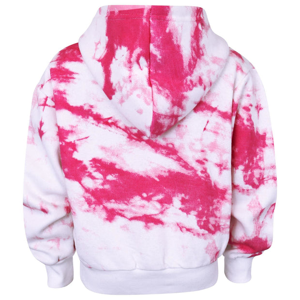 A2Z 4 Kids Girls Tracksuit Designer's Tie Dye Sassy Print Fleece Pink Hooded Crop Top Bottom Jogging Suit Joggers Age 5 6 7 8 9 10 11 12 13 Years